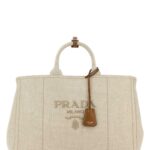 Sand Canvas Extra Large Prada Jardiniã¨re Shopping Bag