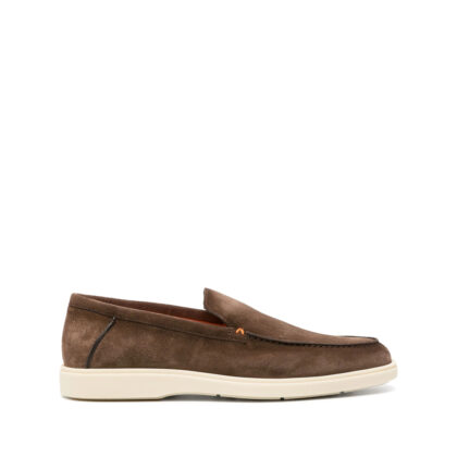 Santoni Almond-toe Suede Loafers