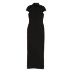 Solace London Lang High-neck Short-sleeve Maxi Dress