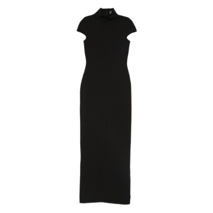 Solace London Lang High-neck Short-sleeve Maxi Dress