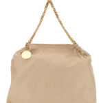 Stella McCartney falabella Beige Crossbody Bag With Diamond-like Chain And Logo Charm On The Front In Ecoleather Woman