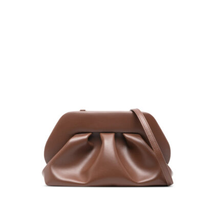 The-moirè Ruched Handle Clutch Bag