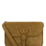Valentino Garavani Beige Suede Antibes Crossbody Bag