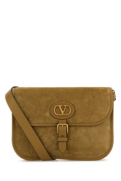 Valentino Garavani Beige Suede Antibes Crossbody Bag