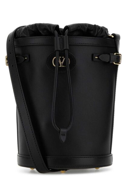 Valentino Garavani Black Leather Antibes Bucket Bag