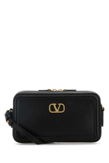 Valentino Garavani Black Leather Vlogo Crossbody Bag