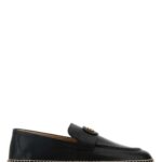 Valentino Garavani Black Leather Vlogo Espadrilles