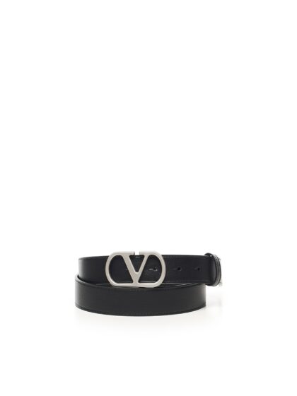 Valentino Garavani Vlogo Singature Leather Belt