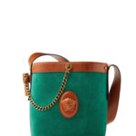 Versace Pivot Suede Bucket Bag