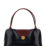 Versace vivien Black Shoulder Bag With Turn Lock Closure And Medusa Plaque In Leather For Women