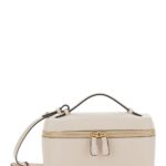 Victoria Beckham vanity Pale Pink Crossbody Bag With Adjustable Strap And Logo Lettering On The Front In Leather Woman