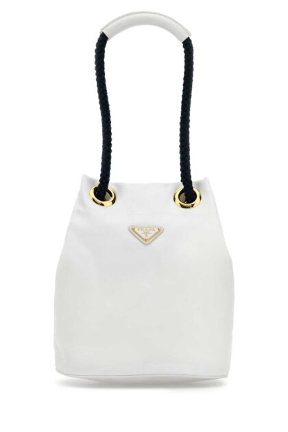White Re-nylon Prada Mariner Bucket Bag