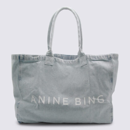 Anine Bing Blue Denim Leo Tote Bag