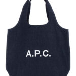 A. P.C. ninon Blue Shoulder Bag With Two Top Handles And Lettering Logo On The Front In Cotton For Men