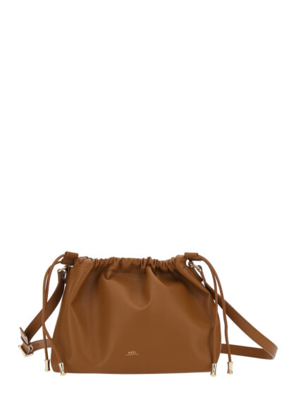 A. P.C. Ninon Brown Crossbody Bag With Drawstring And Logo Lettering Ecoleather For Women - Women