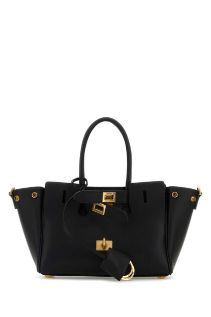 Balenciaga Black Leather Carry All Bel Air Shopping Bag