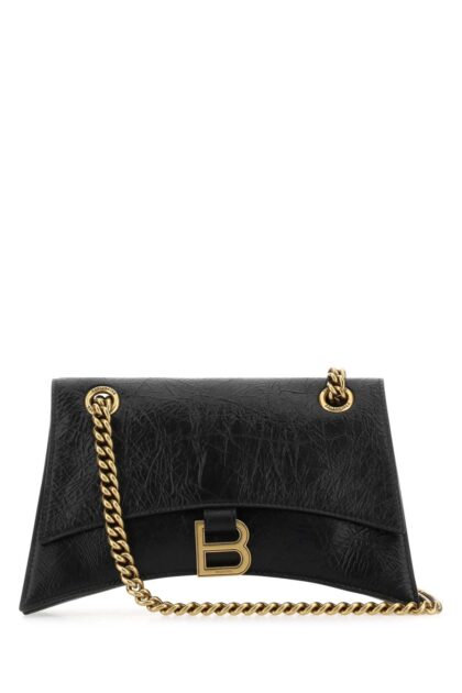 Balenciaga Black Leather Crush S Shoulder Bag 1000 T Domesticated Calf Le Borse A Tracolla - Women