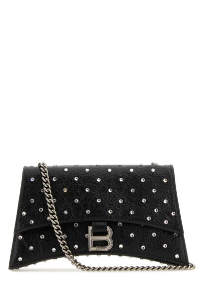 Balenciaga Black Leather Crush Xs Shoulder Bag Borse A Tracolla - Women