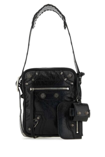 Balenciaga Black Leather Le Cagole Men Crossbody Bag 1000 P Domesticated Lamb Borse A Tracolla - Men