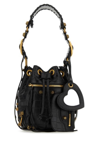 Balenciaga Black Leather Le Cagole Xs Bucket Bag 1000 Borse A Secchiello - Women