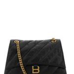 Balenciaga Black Leather Medium Crush Shoulder Bag Borse A Tracolla - Women