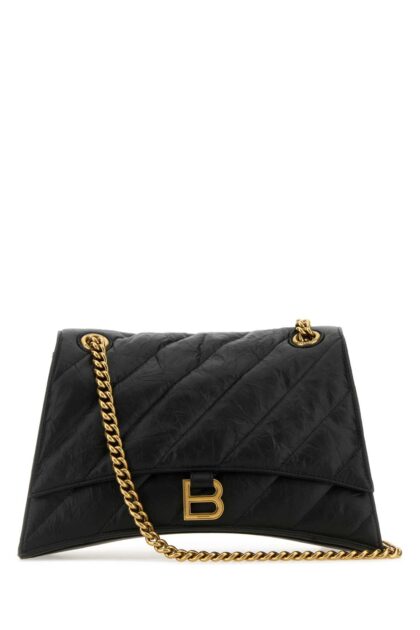 Balenciaga Black Leather Medium Crush Shoulder Bag Borse A Tracolla - Women