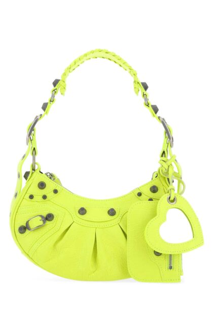 Balenciaga Fluo Yellow Nappa Leather Le Cagole Xs Shoulder Bag 7206 Borse A Mano - Women