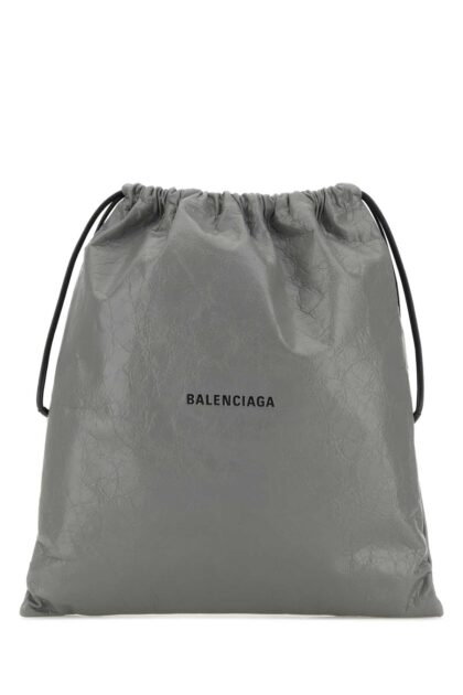 Balenciaga Grey Leather Dust Bag Clutch Bal Grey/l Black T Domesticated Lamb Le Borse A Mano - Men
