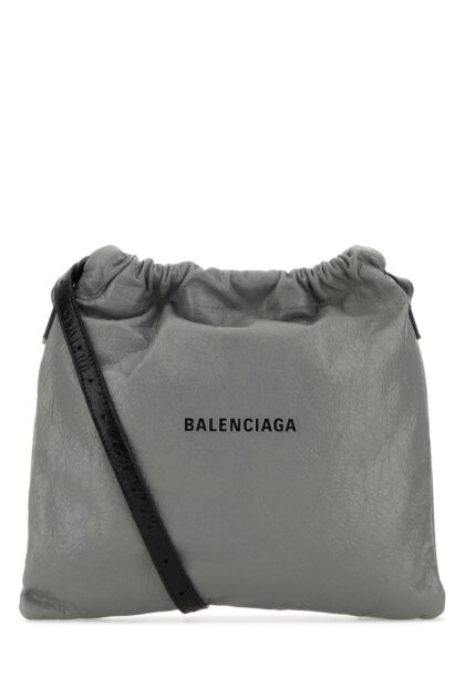 Balenciaga Grey Leather Medium Dust Bag Crossbody Bal Grey/l Black T Domesticated Lamb Le Borse A Tracolla - Men