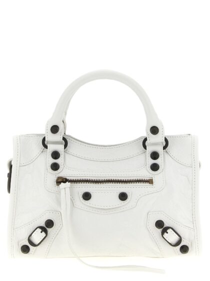 Balenciaga Le City Mini handbag White Lamb Leather (ovis Aries) Hand Bags - Women