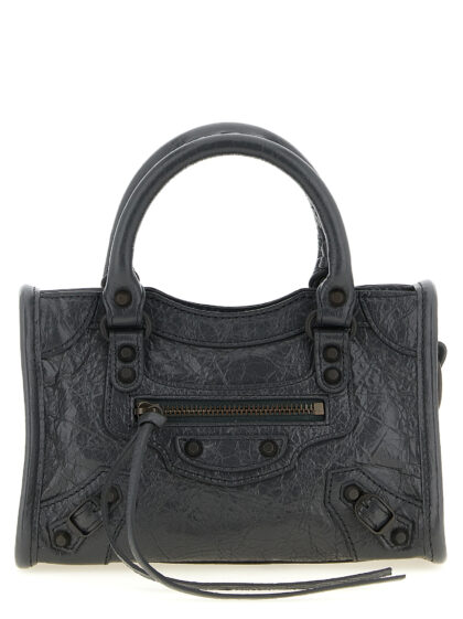 Balenciaga Le City Nano Handbag Gray Lamb Leather (ovis Aries) Hand Bags - Women