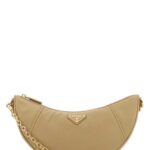 Beige Re-Nylon Prada Demi-Lune Shoulder Bag Cammello Poliammidericiclata-vitello Borse A Tracolla - Women