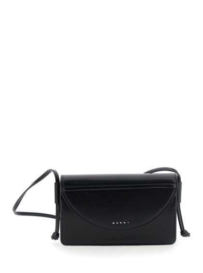 Black marni Logo-embossed Ecoleather Crossbody Bag For Girls