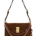 Brown Suede Small Prada Soft Sound Shoulder Bag Cacao B Borse A Mano - Women