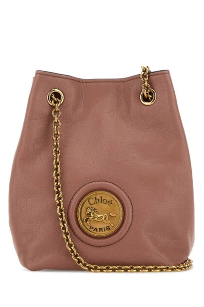 Chloé Antiqued Pink Leather Horse Medal Bucket Bag Nougat Borse A Tracolla - Women