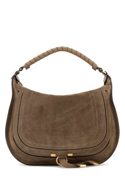 Chloé Dove Grey Suede Marcie Shoulder Bag