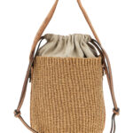 Chloé Woody small bucket bag Brown Paper Crossbody - Women