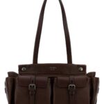 Chocolate Leather Medium Prada Route Shopping Bag Cacao Borse A Mano - Women