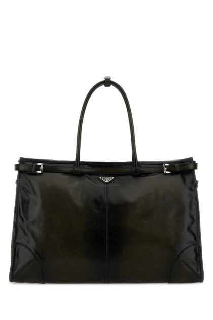 Dark Green Leather Prada Bonnie Shopping Bag Militare N Borse A Mano - Men