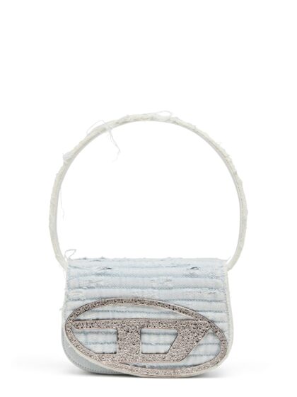 Diesel 1dr Denim Shoulder Bag With Rhinestone D Logo