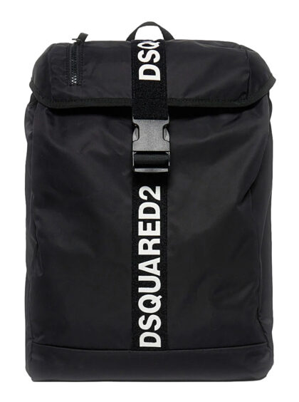 Dsquared2 Kids Backpack with Adjustable Straps and Lettering Logo on Front in Black Tech Fabric for Kids Nylon Backpacks Belt Bags - Kids