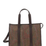 Etro Medium Handbag Arnica with Adjustable and Removable Shoulder Strap All-Over Paisley Motif in Brown Canvas for Women Cotton Polyester Hand Bags -