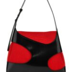 Ferragamo Two-tone Leather And Canvas Cut Out L Shoulder Bag