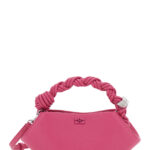 Ganni Bou Pink Mini Handbag with Braided Handler in Leather Woman Hand Bags - Women