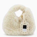 Ganni White Hobo Mini Top Handle Bag