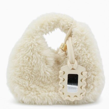 Ganni White Hobo Mini Top Handle Bag