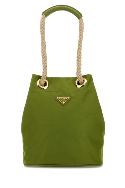 Green Re-Nylon Prada Mariner Bucket Bag Edera Recycledpolyamide-calfleather Borse A Secchiello - Women
