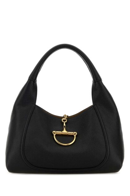Gucci Black Leather Shoulder Bag Blackblackblack Calf Skin Borse A Mano - Women