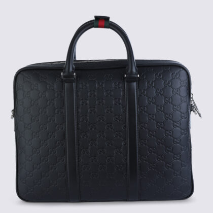 Gucci Black Leather Top Handle Bag