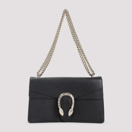 Gucci Dionysus Shoulder Bag Black Grained Leather - Women